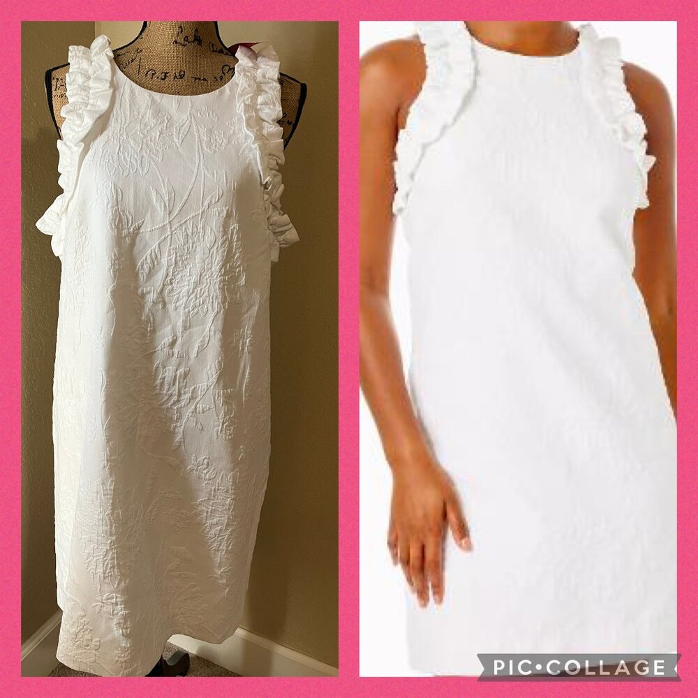 Lilly Pulitzer Kailee stretch ruffle resort white caliente pucker jacqua dress